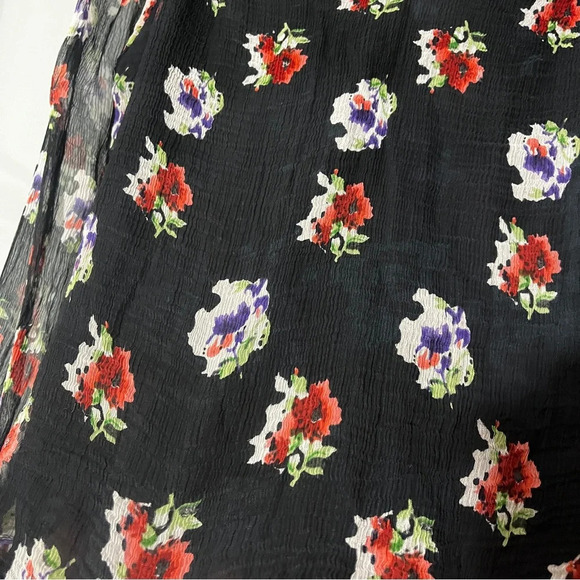 Anthropologie Love Sam Whimsigoth Fairy Grunge Sheer Sleeves Dark Floral Size M - Picture 7 of 7